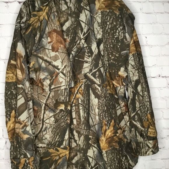 VTG Winchester Men Vented Lightweight Hunting Camo Long Sleeve Button Up Shirt L - Picture 7 of 12